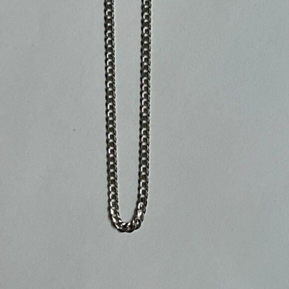 14k Solid White Gold Curb Concave Cuban Chain Necklace | 3.5 mm | Real Gold 22" - Picture 5 of 7